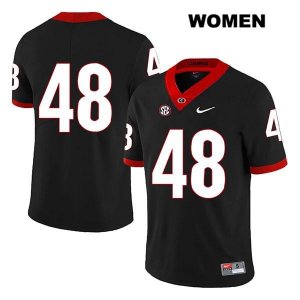 Women's Georgia Bulldogs NCAA #48 Jarrett Freeland Nike Stitched Black Legend Authentic No Name College Football Jersey CVO5554VM